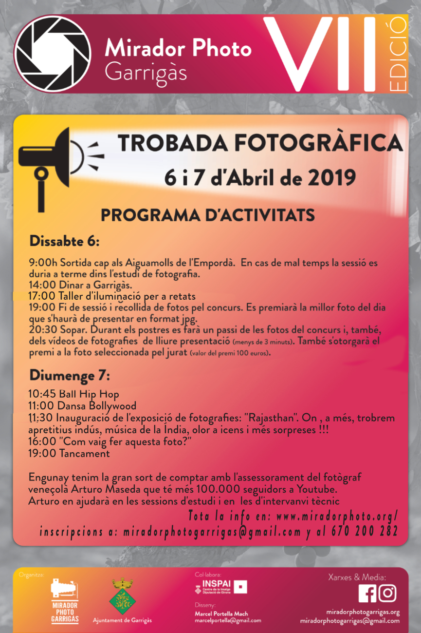 Mirador Photo Garrigàs 2019 Programa